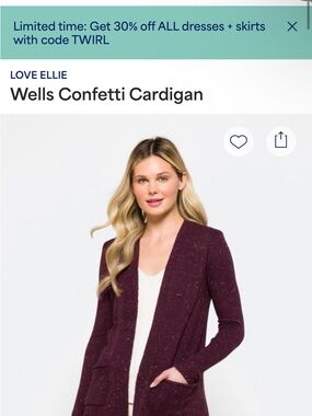 Wells Confetti Cardigan - Wine